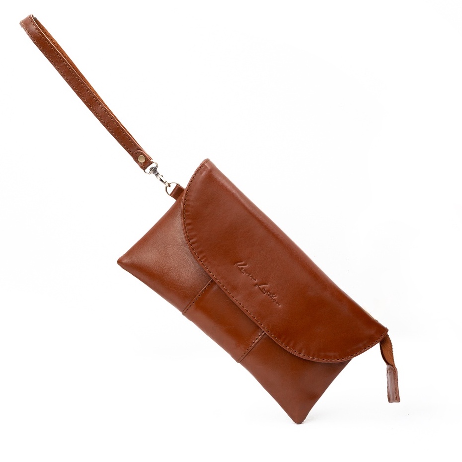 Kenes Leather Clutch Tas Tangan Kulit Asli SWIFT Pullup - Free Gravir Nama