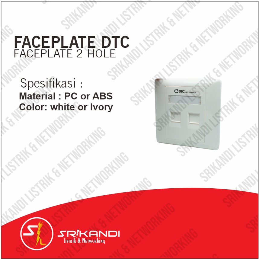 FACEPLATE DTC 2 HOLE