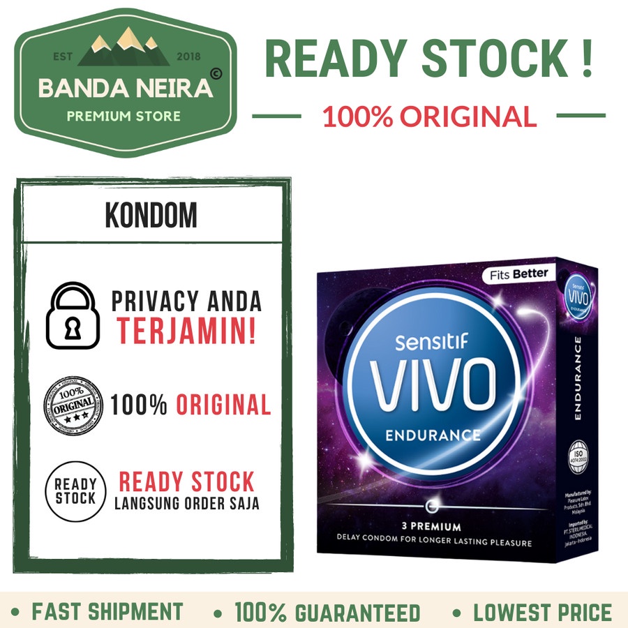 VIVO Endurance Condom / Kondom Tahan Lama 0.1 MM