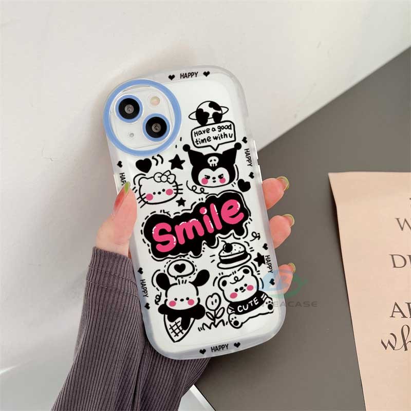 Casing TPU Redmi Note 11S 11 Pro 10C 10A 9C 9T 9A 10 5G 10S 9 8 8 Pro 7 Poco M3 X3 Pro NFC Motif Kucing Tersenyum