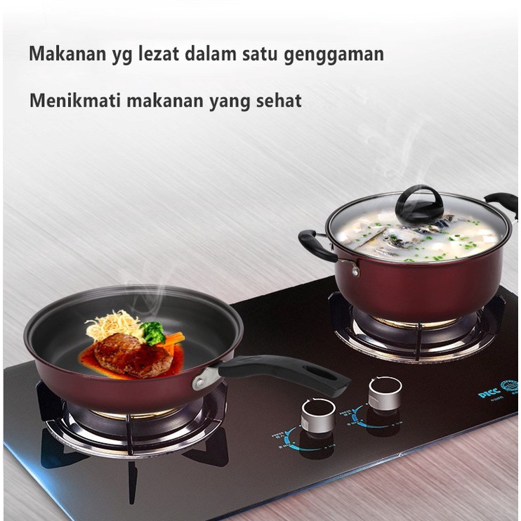 World Home Panci Teflon 1 Set 3 Pcs - Panci Teflon Set 3 Panci Set Anti Lengket Serbaguna TG-5