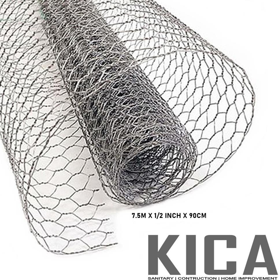 [PRODUK WPEBG] KAWAT AYAM ROLL ROLLAN / CHICKEN WIRE MESH / KAWAT GALVANIZED PANJANG 7.5M CIC