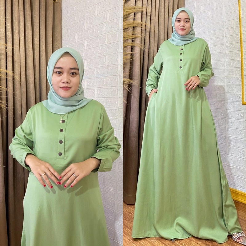 Dress Aisyah, Bahan shakila premium, all size ld 110 Pb 140 fit to XL