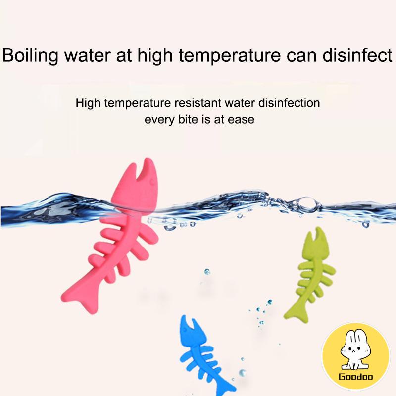 Bentuk Tulang Ikan TPR Sounding Rubber Cat And Dog Toy Tahan Gigitan Self Playing Pet -Doo