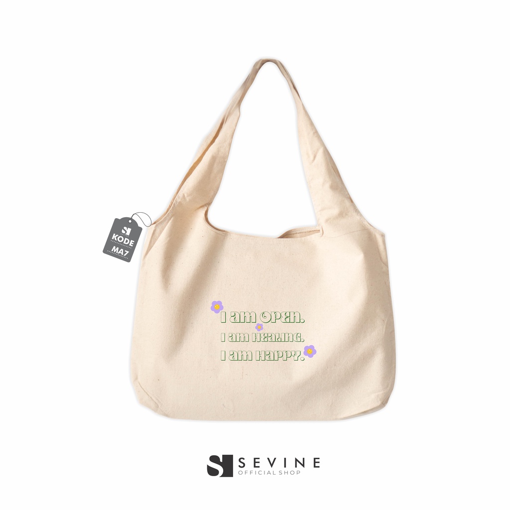 Sevine Tote Bag Kanvas Bonnie Tas Wanita Kuliah Fashion Laptop Totebag Quotes Motivation Aesthetic Vintage Pastel Retro - MA