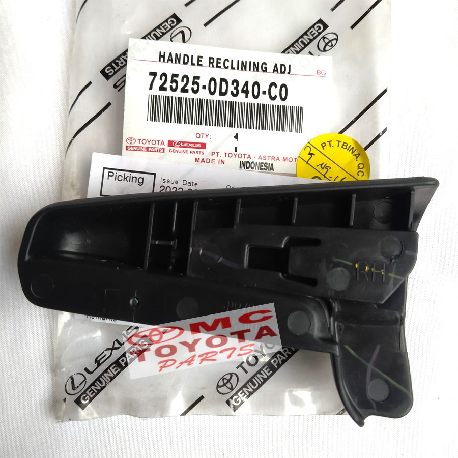 Handle / Stelan Jok Tengah Kanan Sienta 72525-0D340-C0