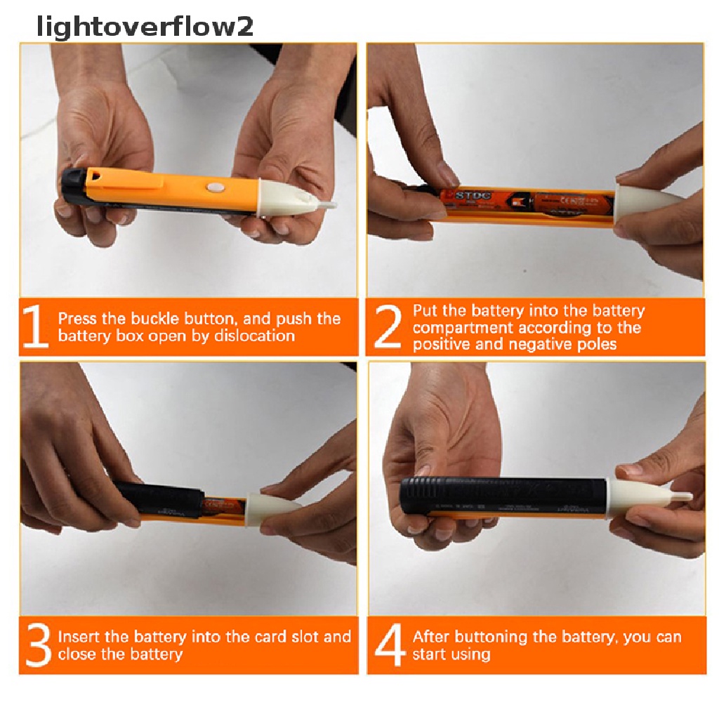(lightoverflow2) Pensil Tes Induksi Non-Kontak Dengan Lampu Voltmeter Probe