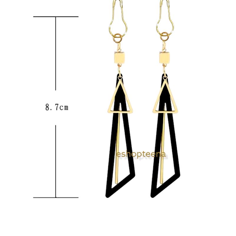A09 Anting hijab juntai gold Segitiga