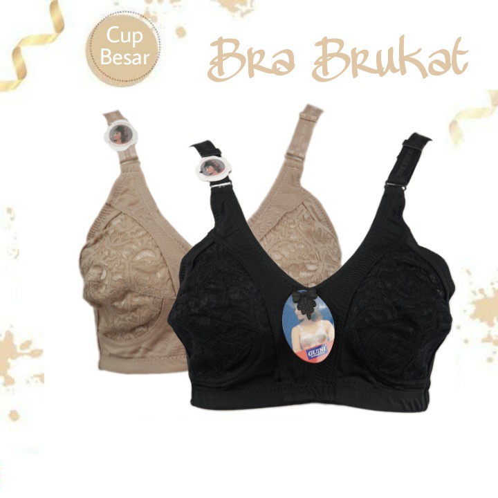 BRA GUINI BRUKAT 500 CUP C KAIT 3 TANPA BUSA SUPER LEMBUT BAHAN ADEM