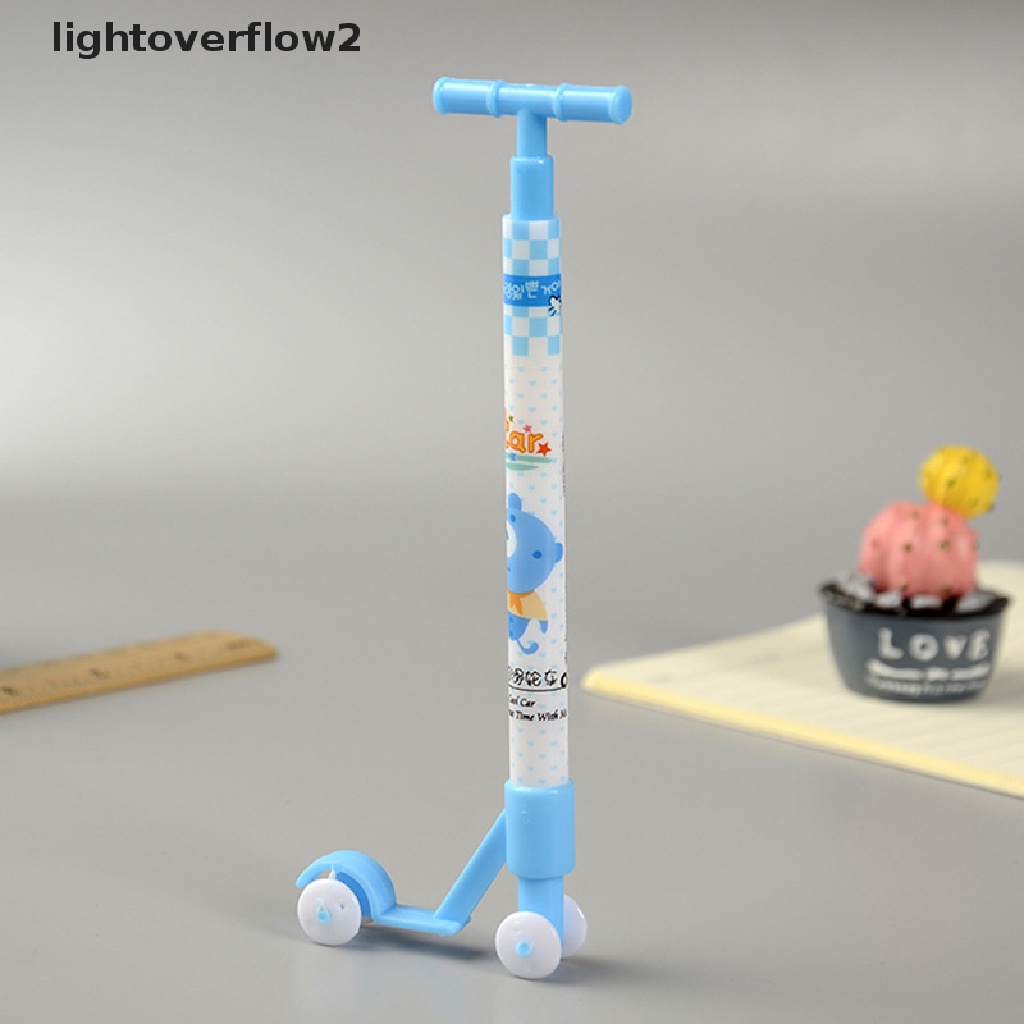 (lightoverflow2) 1pc Pulpen Bentuk Skuter Kartun Warna Biru Untuk Sekolah / Kantor