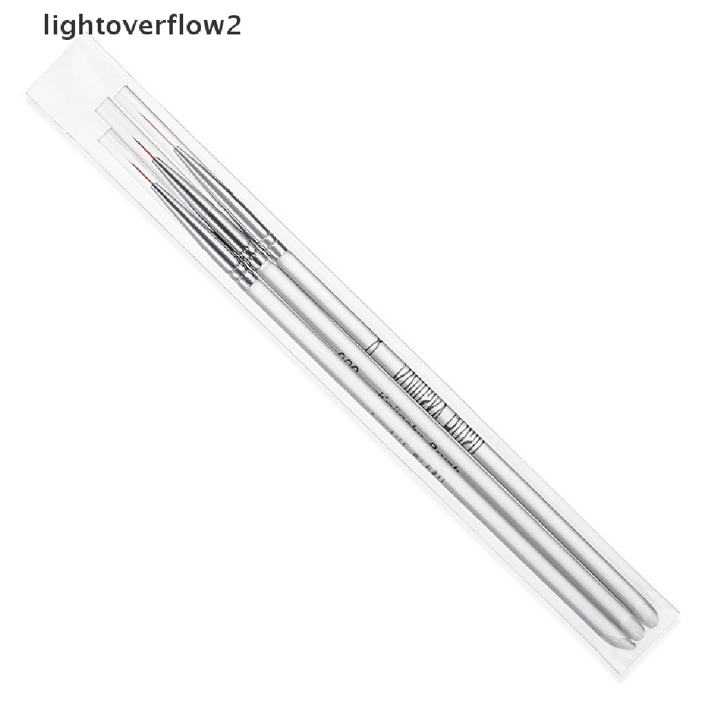 (lightoverflow2) 3pcs / Set Brush Pen Liner Gambar Garis Untuk Hiasan Nail Art DIY