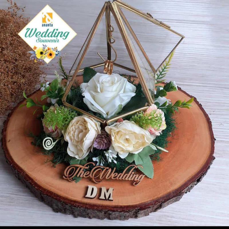 Kotak Cincin Terrarium Ring Bearer Pernikahan Pertunangan Berkualitas