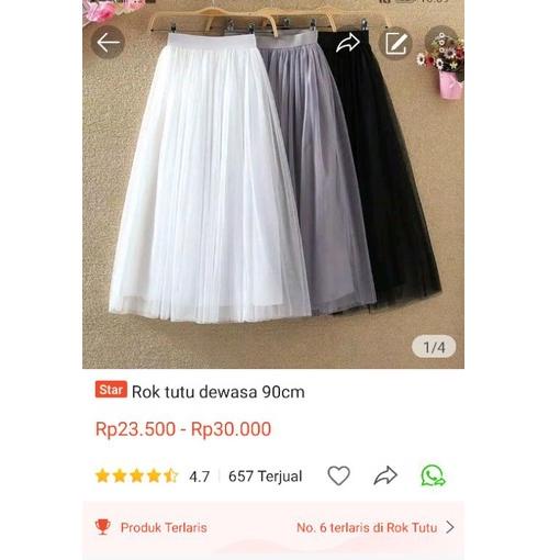 ㊊ Rok tutu dewasa Rok Panjang 90cm HOT ITEM 3198 ☁