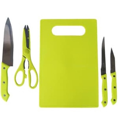 Talenan Set 5 Pcs Pisau Dapur.pisau Roti.pisau Daging.gunting Sayur / Pisau Set Telenan/SET PISAU DAPUR LENGKAP