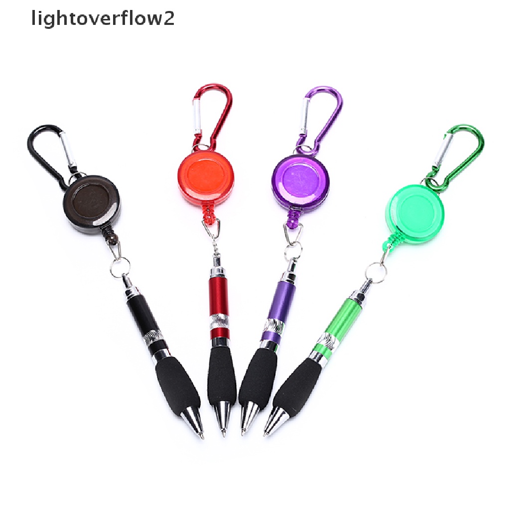 (lightoverflow2) 1pc pen Perekam Skor golf Retractable Warna Acak Dengan Carabiner (ID)