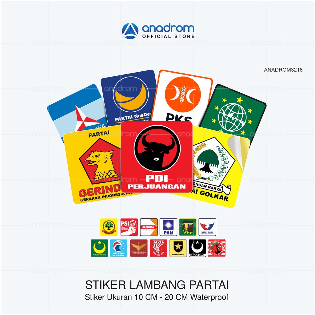 

Stiker Partai Politik Indonesia Logo I Size 10 Cm - 20 Cm Waterproof UV I Anadrom 3218