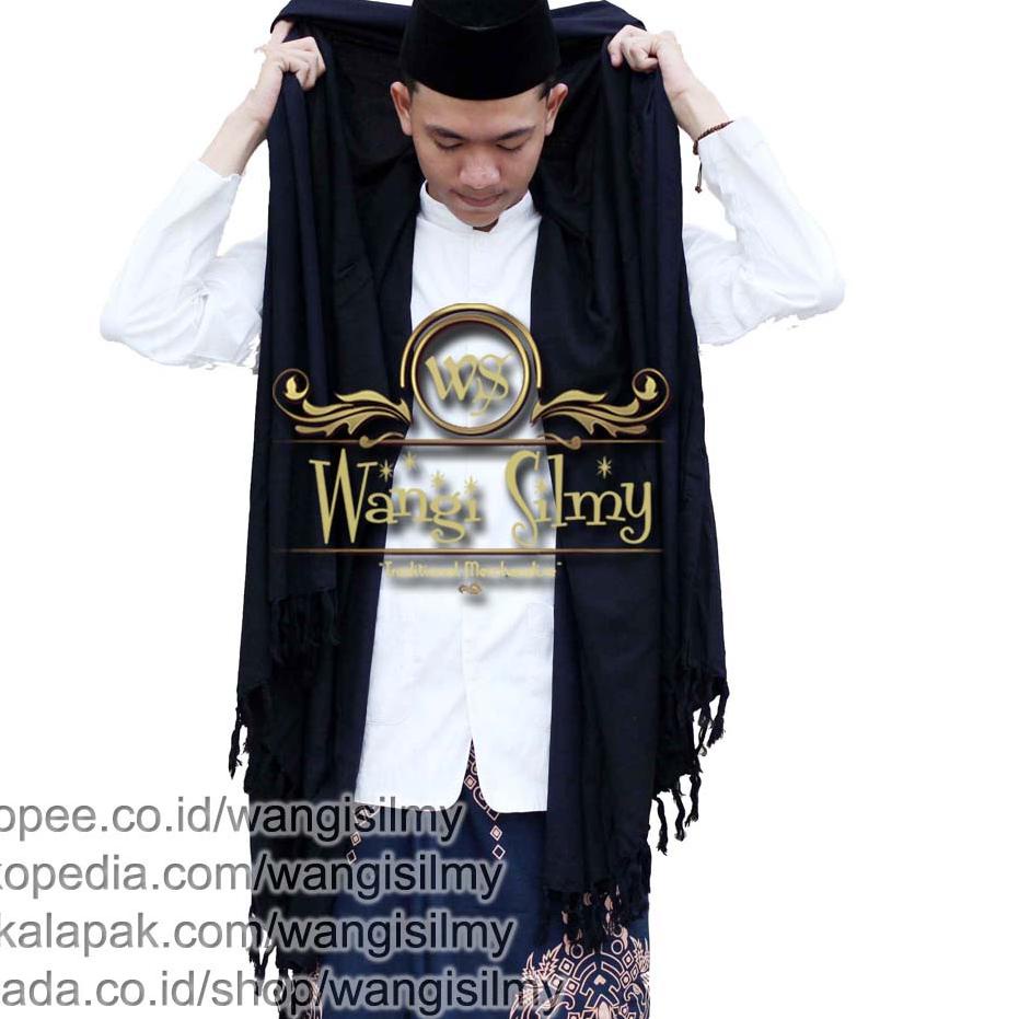 Sorban Rida Hitam Polos Panjang Rida Rayon Surban Habib Kashmiri Polos ‑ GRT.31Oc22o