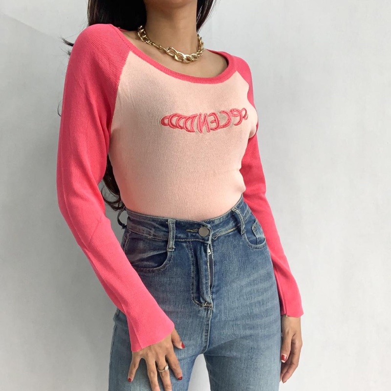 [LUXE.DLABEL] - E32 TOP [ Atasan Rajut Wanita Atasan Rajut Import wanita Atasan lengan panjang rajut Kaos wanita Vest wanita Atasan Wanita Atasan Halter tank Korea wanita Korean top Croptop Croptee Atasan perempuan Top premium quality]