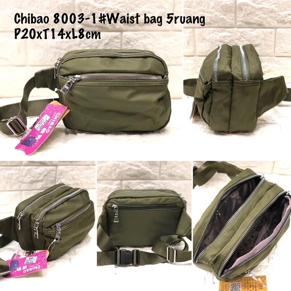 Tas Wanita Import Pinggang Selempang Waistbag Waist Bag CHIBAO CB8003 8003 CB8003-1 8003-1 Parasut Super Anti Air