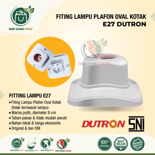 Fitting/Fiting/Rumah Lampu Plafon Kotak Segi Oval SNI  Putih DUTRON