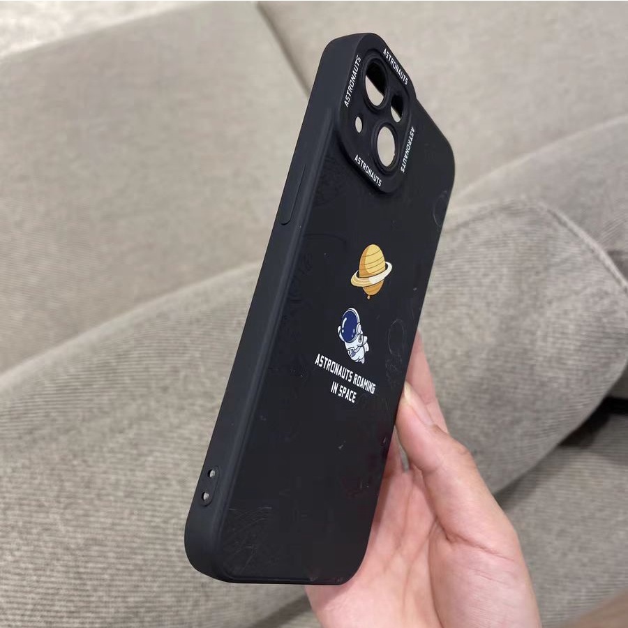 Case Motif Planet Astronot Untuk iPhone 14 14pro 14Plus 14prm 13 13pro 13pro 11 7Plus 8Plus Xr XS 12pro Max