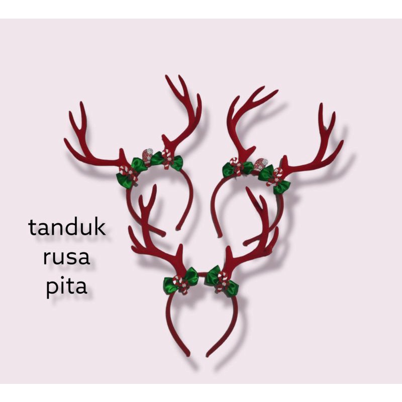 Bando Natal LED Nyala Dewasa Anak Tanduk Rusa/Aksesoris Rambut Christmas