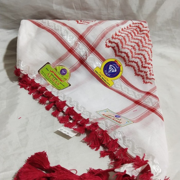Sorban sorban almas arafat metah/sorban arafat merah /sorban almas grosir(R8D5) Sorban Almas Premium