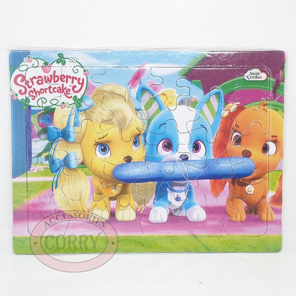 Mainan Anak Susun Puzzle Karton 18 X 25 Cm Strawberry Shortcake Edukasi Murah Jigsaw