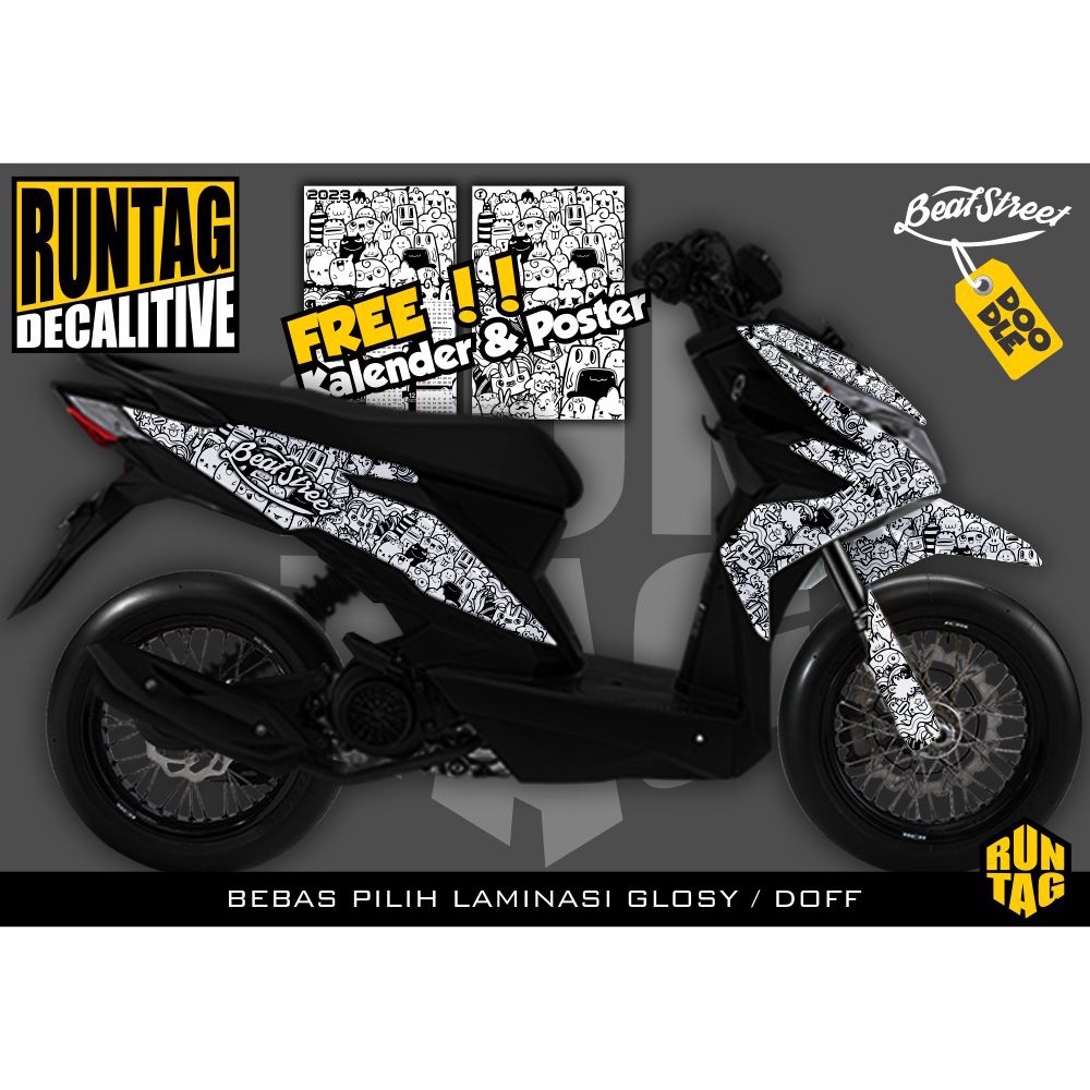 stiker decal striping motor beat street doodle