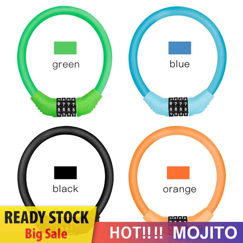 Kunci Sepeda MTB Model Kabel Dengan Password 4 Digit Anti Maling
