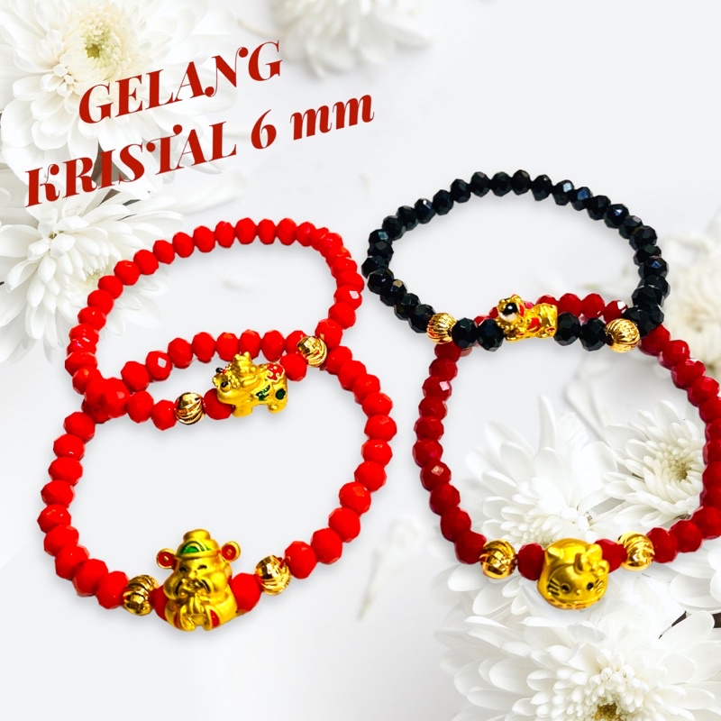 gelang kristal ceko asli//gelamg lapis emas//perhiasan//gelang