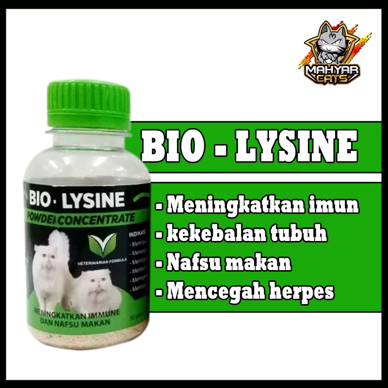 BIO LYSINE 50GR | Vitamin Kucing | vitamin nafsu Makan Penggemuk Badan