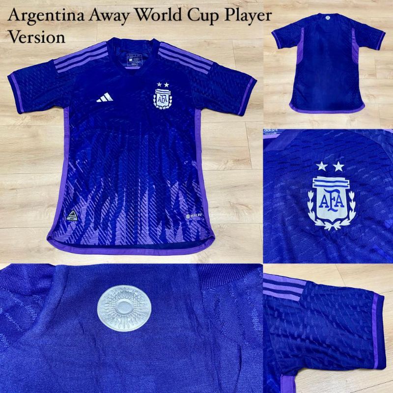 Jersey bola argentina away world cup 2022 player issue (PI)