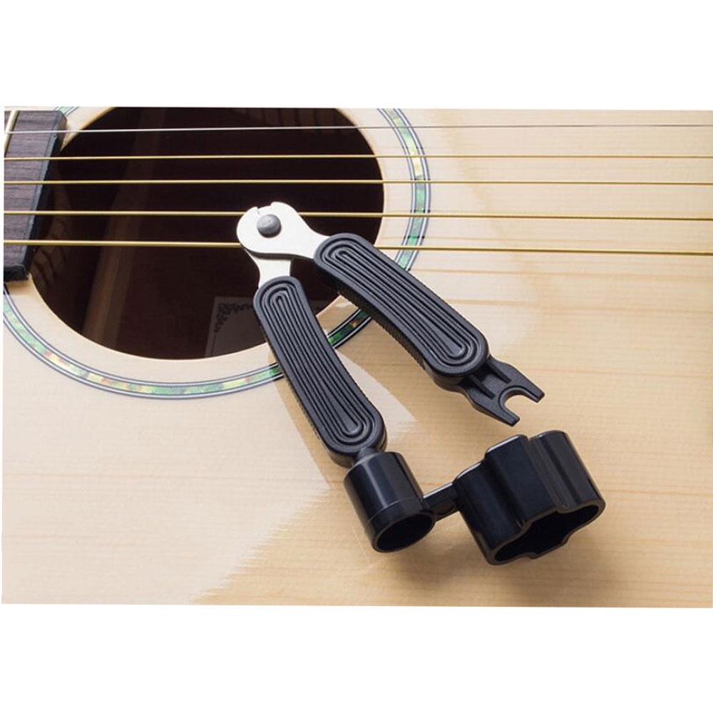 Guitar Tools 3 in 1 String Winder + Bridge Pins Puller + String Cutter - 7RTH0NBK Black