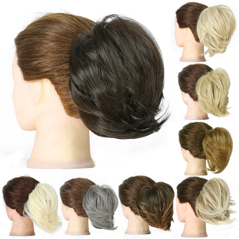 Wig Rambut Palsu Wanita Model Kuncir Kuda / Ponytail Pendek Lurus Multi Warna