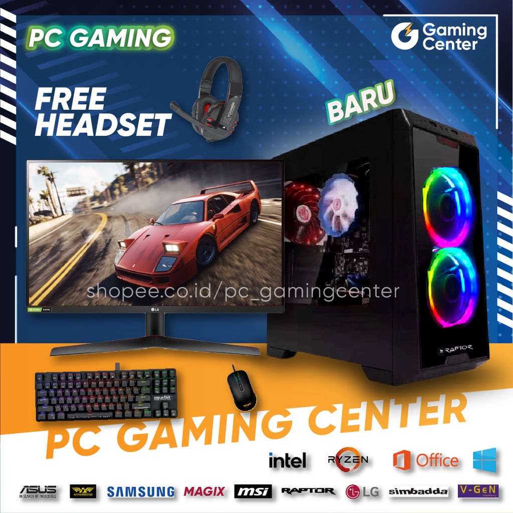 PC GAMING FULLSET LENGKAP KOMPUTER RAKITAN SIAP PAKAI FREE INSTALL APLIKASI & GAME