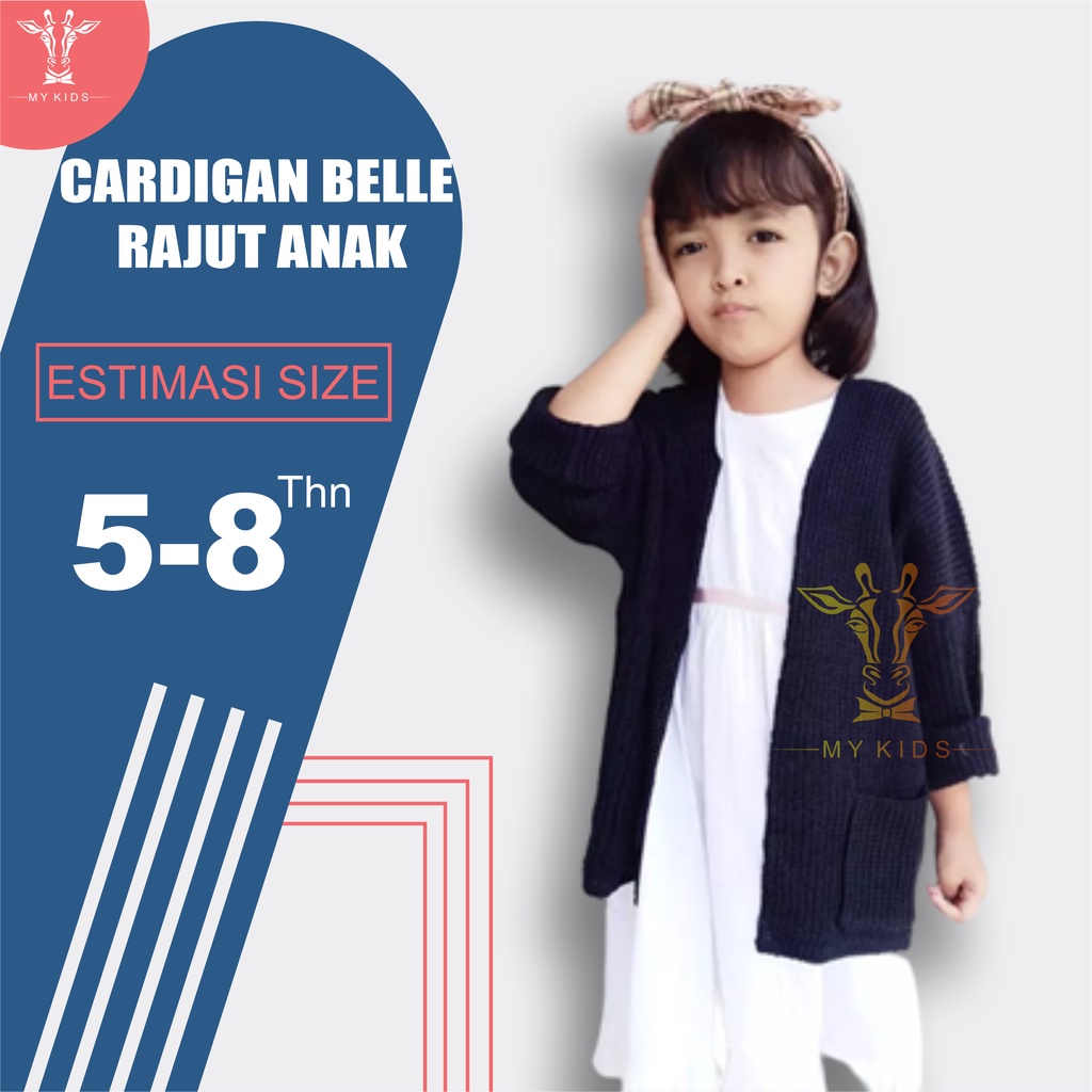 cardigan rajut anak perempuan kardigan rajut anak perempuan 5-8 tahun tanggung cardigan belle anak