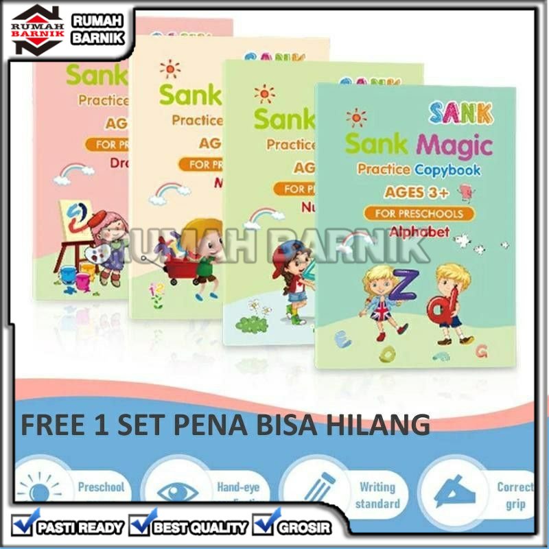 

[RB] 4 BUKU SET MAGIC PRACTICE BOOK ORIGINAL SANK MAGIC BOOK BISA DIHAPUS