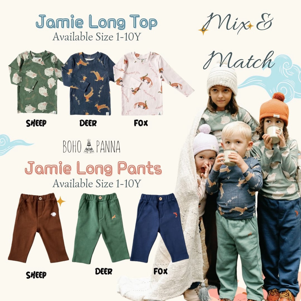 BOHOPANNA Jamie 1-10 Tahun Jamie Long Sleeve Top / Jamie Long Pant CBKS