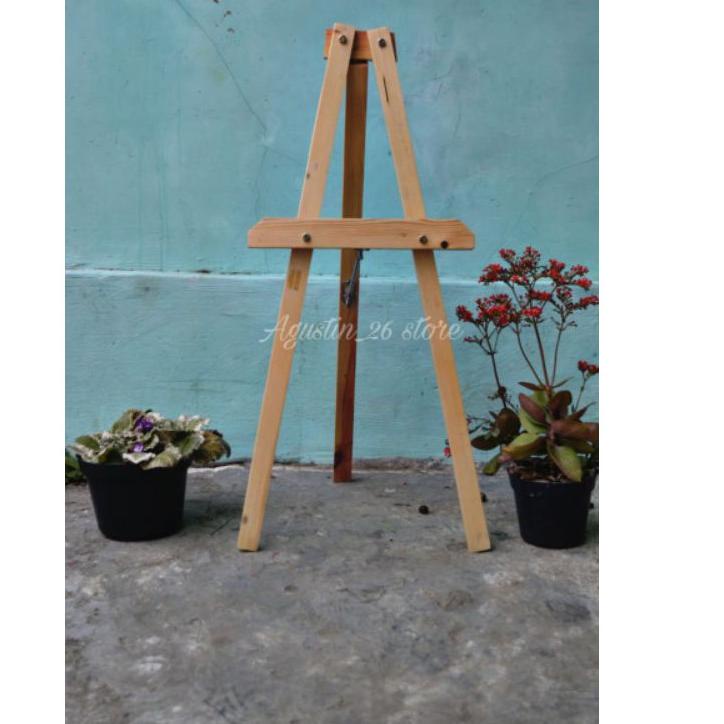 

Baru - STANDING TRIPOT 75CM KAYU KAKI PENYANGGA PAPAN TULIS KAPUR DEKORASI WEDDING, CAFE, PESTA DLL