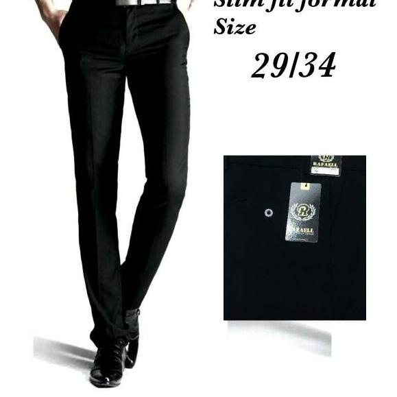 Promotion--Celana panjang formal slim fit pria hitam formal slim fit black celana katun slim fit hit