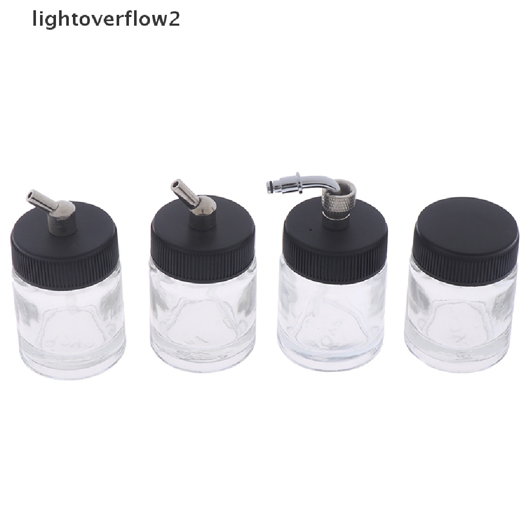 (lightoverflow2) Botol Kaca Airbrush 22CC Dengan Tutup Hisap Untuk Nail Art (ID)