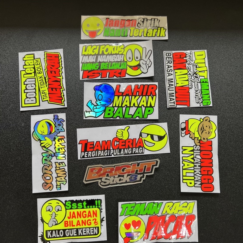 STICKER STIKER KATA KATA STABILO CUTTING