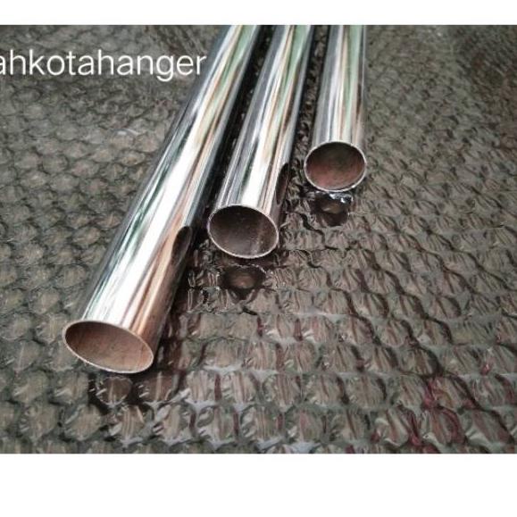 Booming--Pipa Bulat Besi Chrome 100cm (1meter)