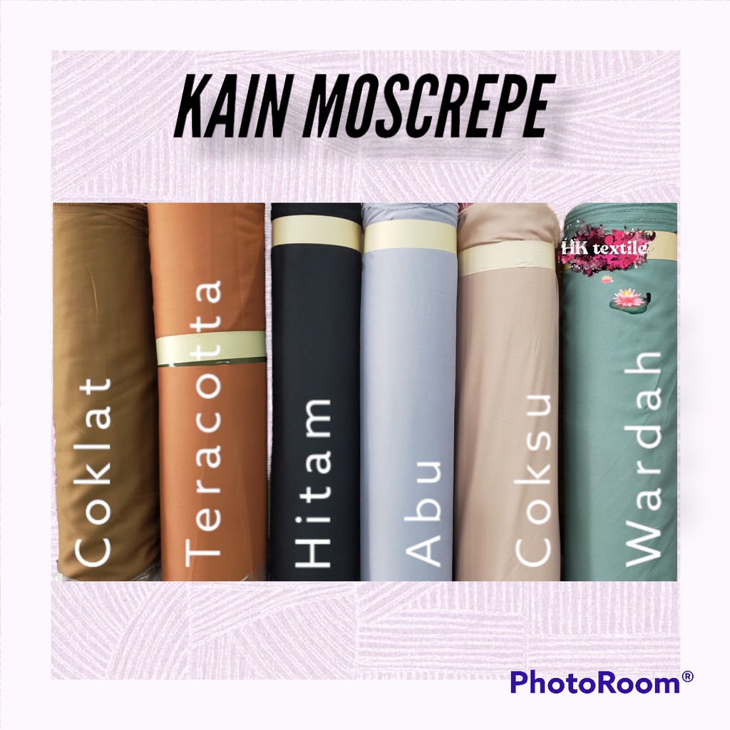 Kain Moscrepe Polos Premium / Mose Crepe / Moskrep – Bahan Gamis, Dress, Khimar, Blouse – Halus, Ade