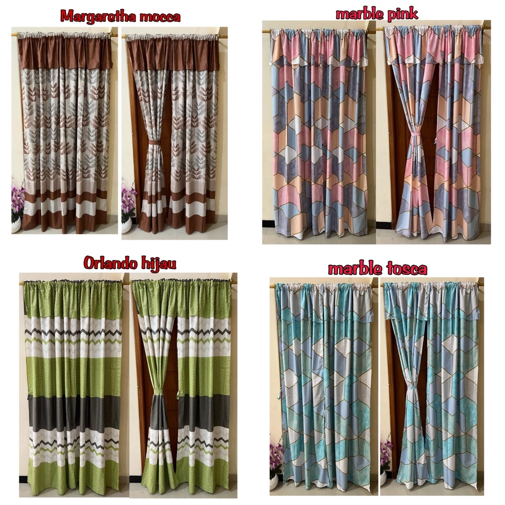 gorden serut pintu dan jendela motif aesthetic terbaru