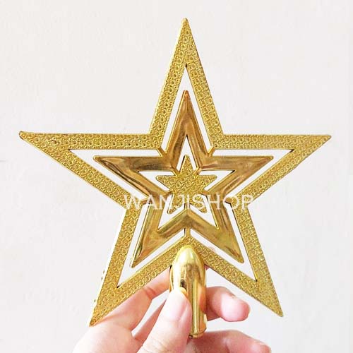 AP13 Hiasan Pucuk pohon natal bintang 10CM 15CM 20CM | aksesoris christmas Top Star