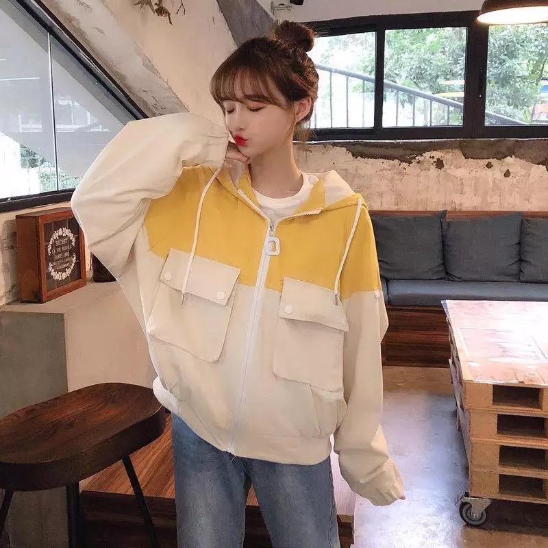 TWO TONE JACKET POCKET WANITA | SWEATER JAKET OVERSIZE COMBINE | Jaket Outfit Wanita Korean Style Wanita