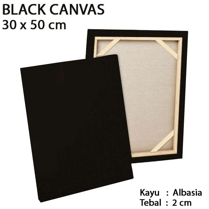 

Kanvas Lukis Hitam Spanram 30x50 cm Black Canvas Frame 50x30 cm