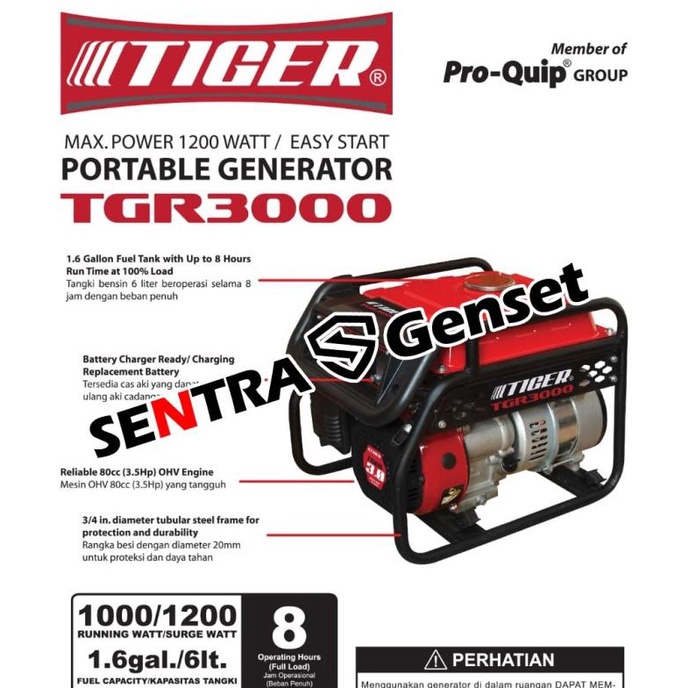 Genset 1000 Watt Tiger Tgr 3000